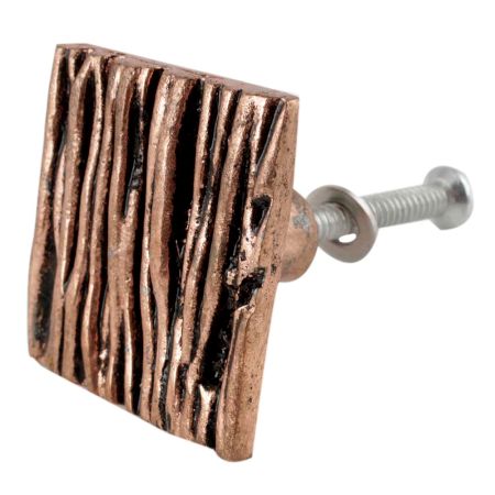 Square Bark Shape Antique Copper Aluminium Cabinet Knob
